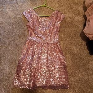 Pink sequins dress.